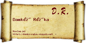 Damkó Réka névjegykártya